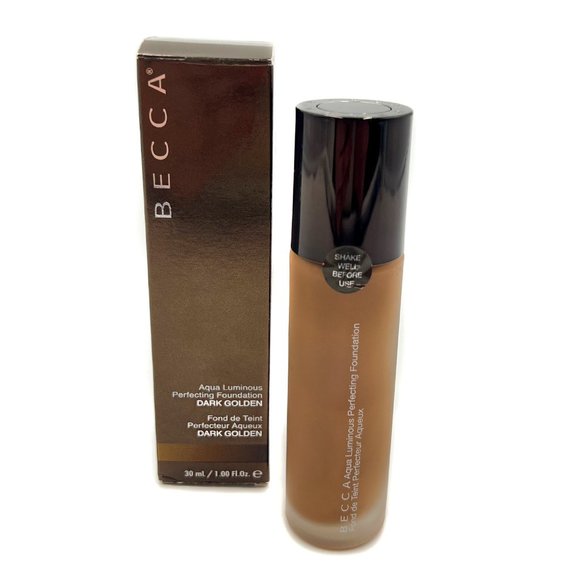 BECCA Dark Golden Aqua Luminous Perfecting Buildable Foundation NIB - Picture 1 of 8